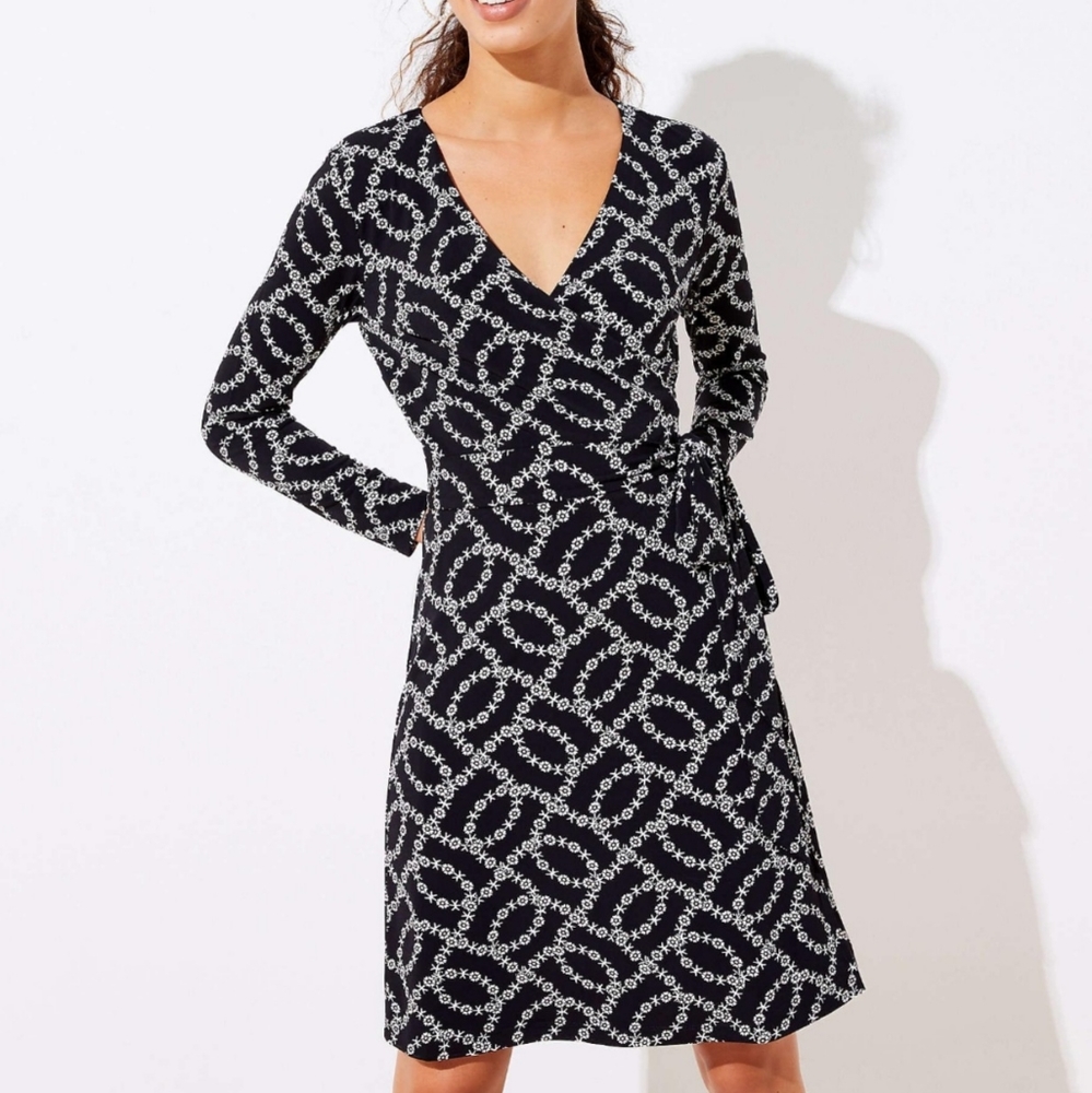 LOFT Plus Flower Chain Wrap Dress
